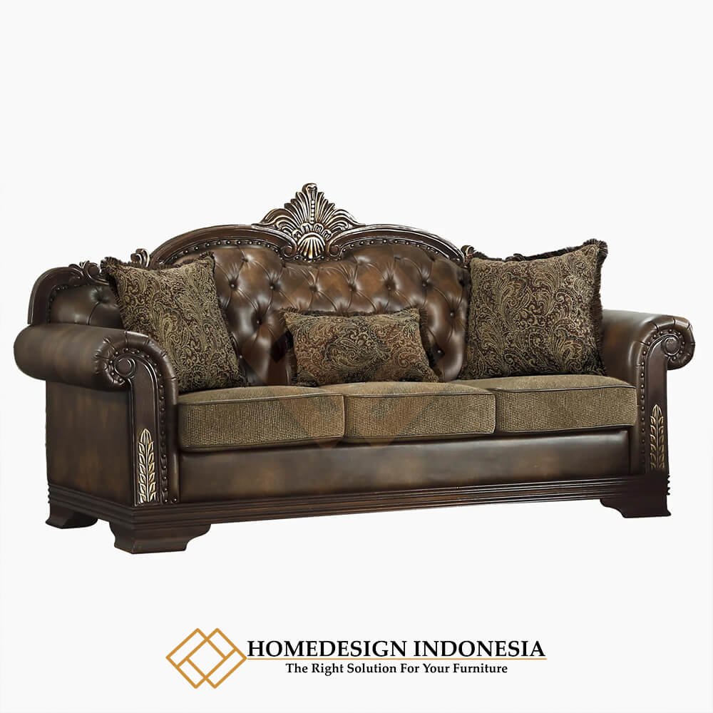 Sofa Mewah Jati Jepara Gorgeous Crown Carved Design HD-1974.1
