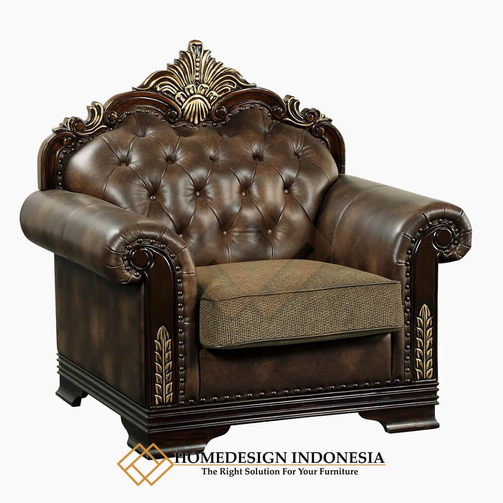Sofa Mewah Jati Jepara Gorgeous Crown Carved Design HD-1974.2
