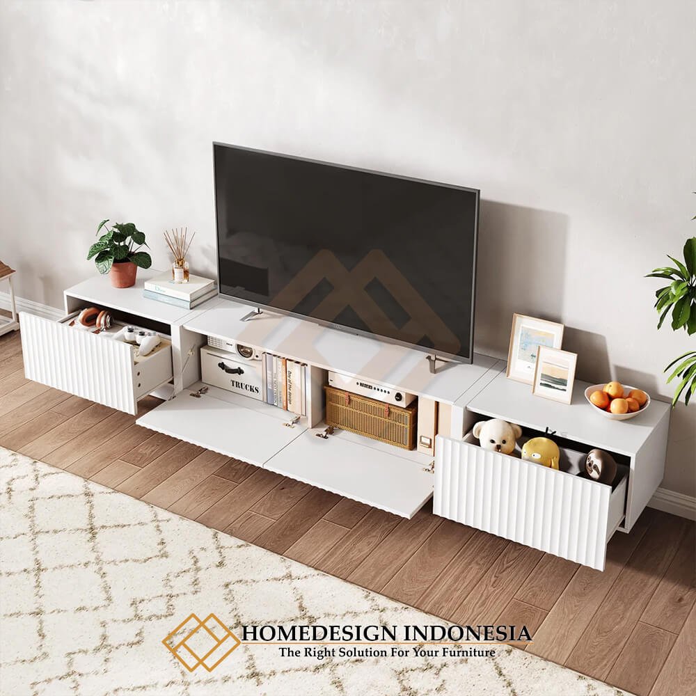Bufet TV Minimalis Putih Modern Desain Cantik HD-2029.1