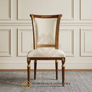 Kursi Makan Jati Mewah Classic Natural Walnut Color HD-2014
