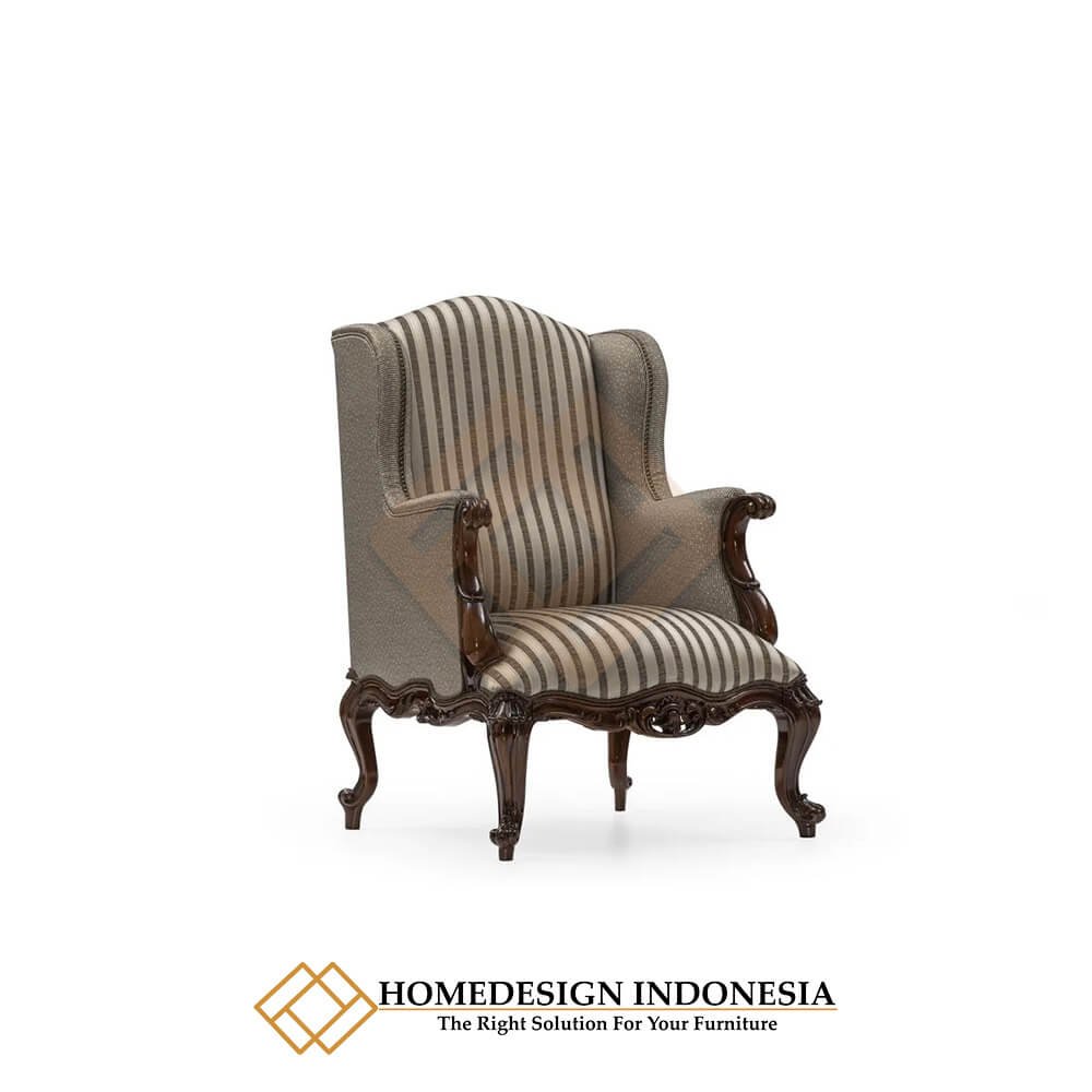 Kursi Sofa Mewah Kayu Jati Solid Desain Arm Chair Cantik HD-2035.1