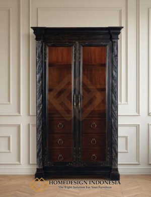 Lemari Hias Mewah Klasik Elegant Carving Luxury Style HD-2021