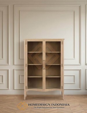 Lemari Pajangan Minimalis Jati Rustic Design Waterbase HD-2019
