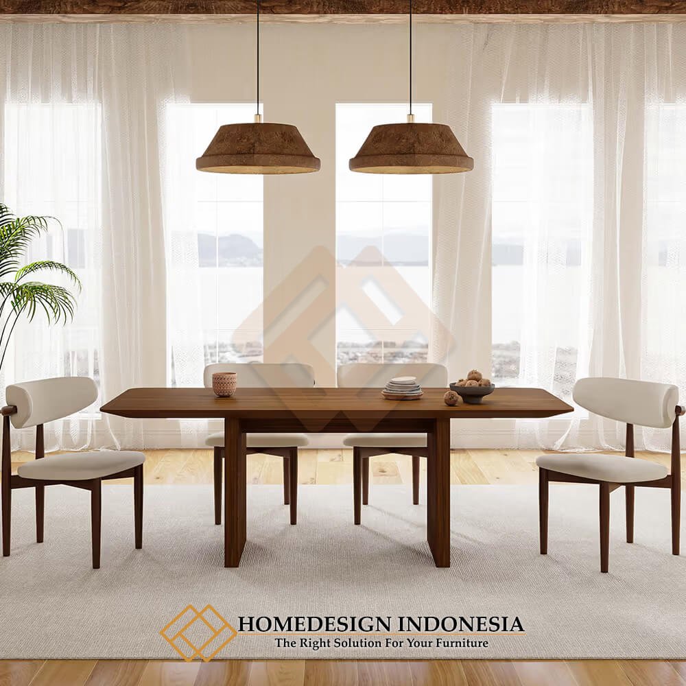 Meja Makan Jati Minimalis Modern Design Elegant HD-1989