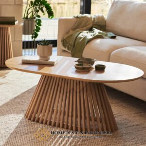 Meja Tamu Jati Minimalis Natural Walnut Desain Cantik HD-1997