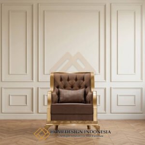 Minimalist Luxury Arm Chair Design Gold Glossy Duco HD-2037