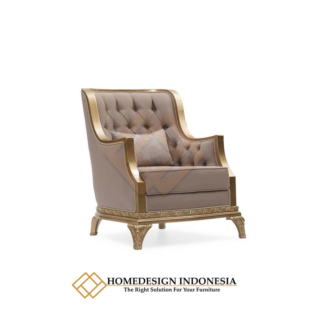 Minimalist Luxury Arm Chair Design Gold Glossy Duco HD-2037.1
