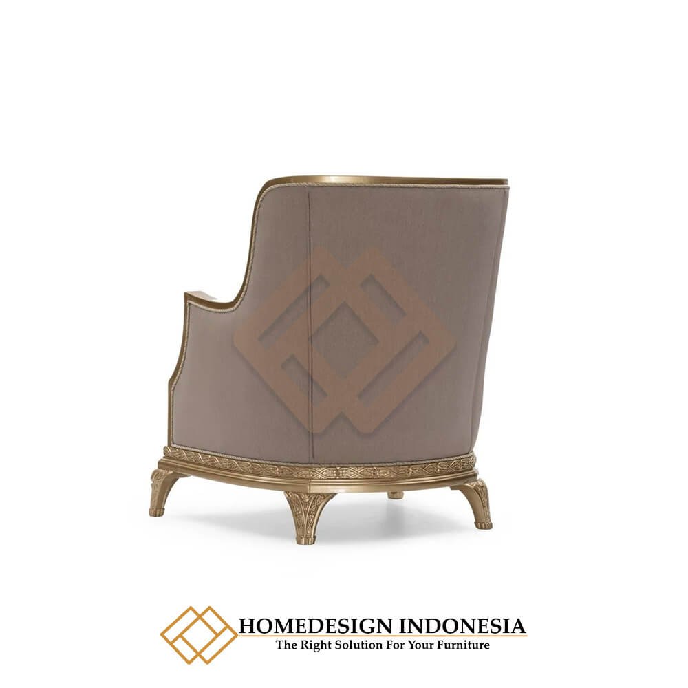 Minimalist Luxury Arm Chair Design Gold Glossy Duco HD-2037.2
