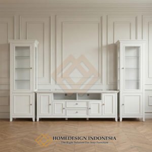 Set Meja TV Minimalis White Duco Classic Style HD-2031