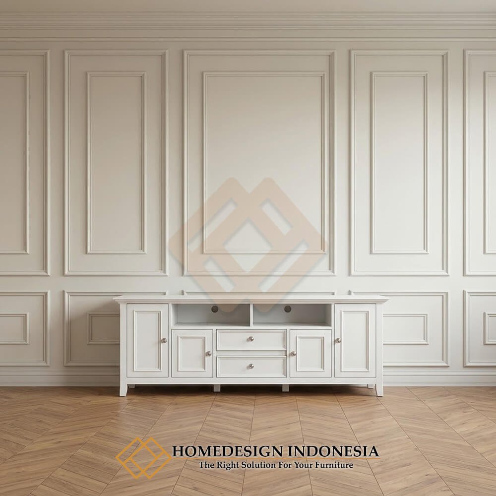 Set Meja TV Minimalis White Duco Classic Style HD-2031.1