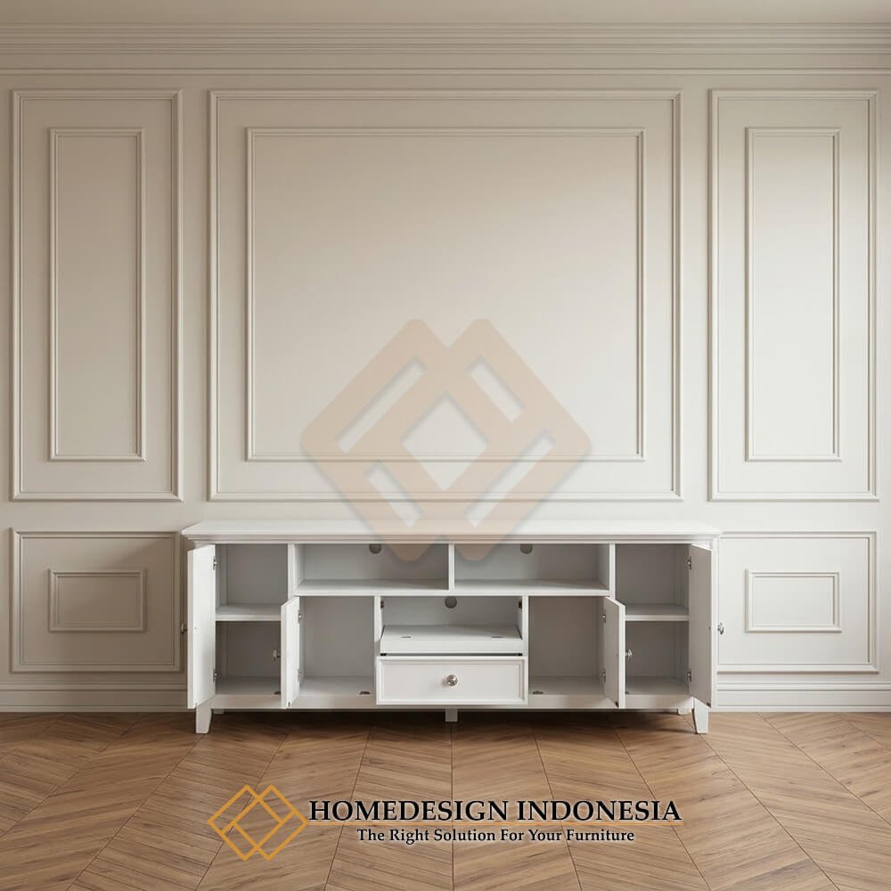 Set Meja TV Minimalis White Duco Classic Style HD-2031.2