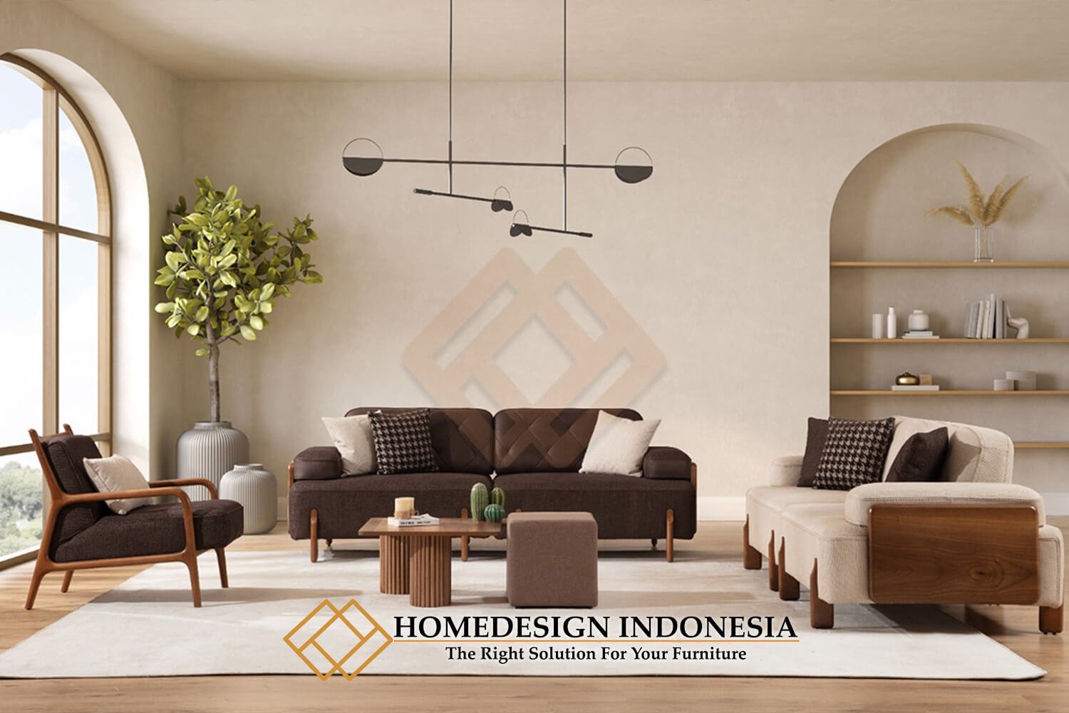 Set Sofa Minimalis Terbaru Kayu Jati Solid Premium HD-2003