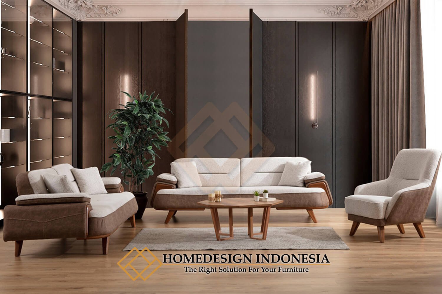 Sofa Minimalis Kayu Jati Modern Design Premium Wood HD-2001